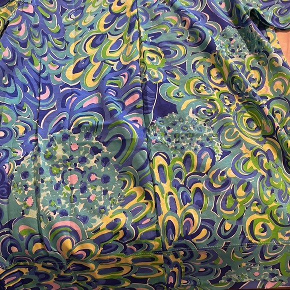 Lilly Pulitzer Marlowe Pima cotton long sleeve boat neck dress medium blue - Picture 7 of 7